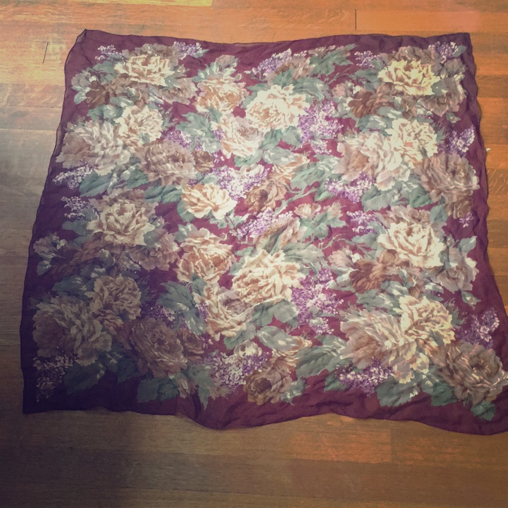 Floral Print Sheer Scarf